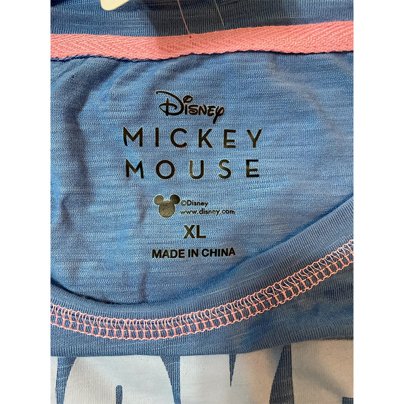 Mickey Mouse Knit Short Sleeve Crewneck Only Pajama T-Shirt Blue XL