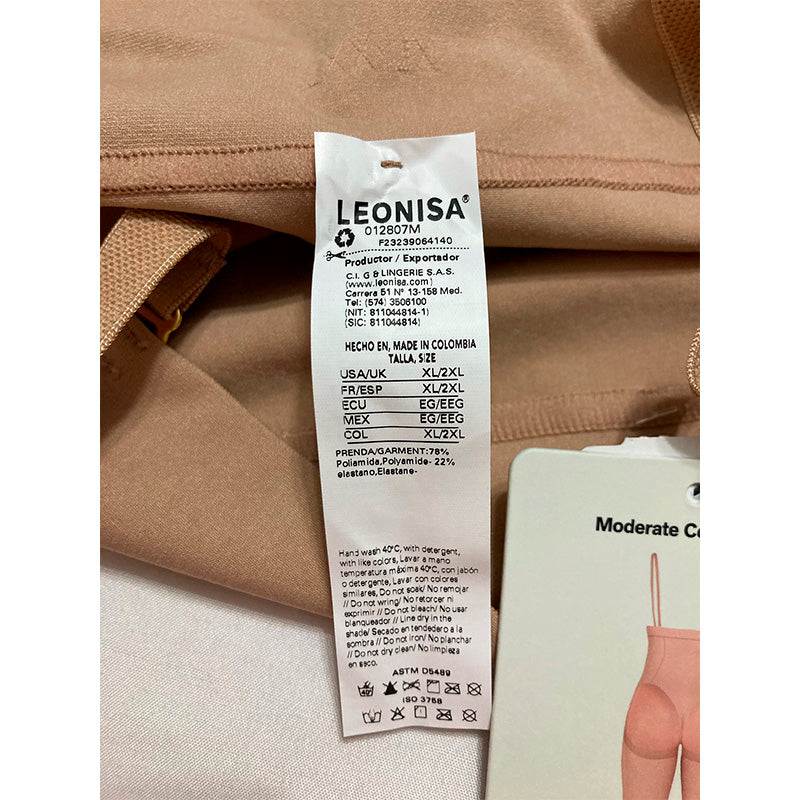 Leonisa Womens Seamless High Waist Shapewear with Thigh Compression,Beige,XL-XXL