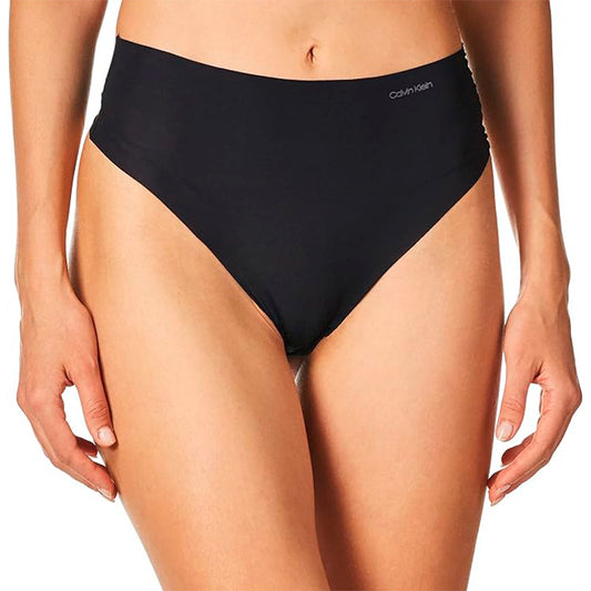 Calvin Klein Women's Invisibles High-Waist Thong Panty Black S