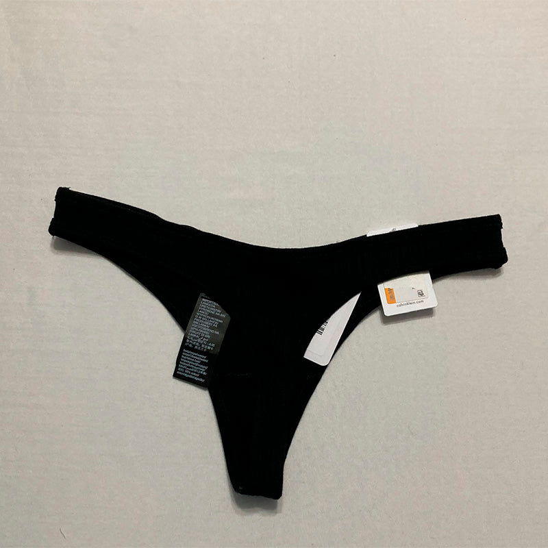 Calvin Klein Women Ribbed Thong Black S
