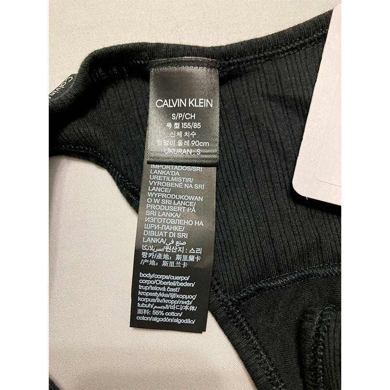 Calvin Klein Women Ribbed Thong Black S