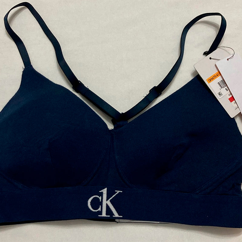 Calvin Klein One Plush Wirefree Bralette Navy S