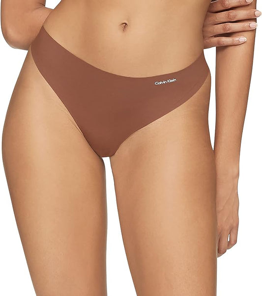 Calvin Klein Women's Invisibles Seamless Thong Pant  Chestnut XL