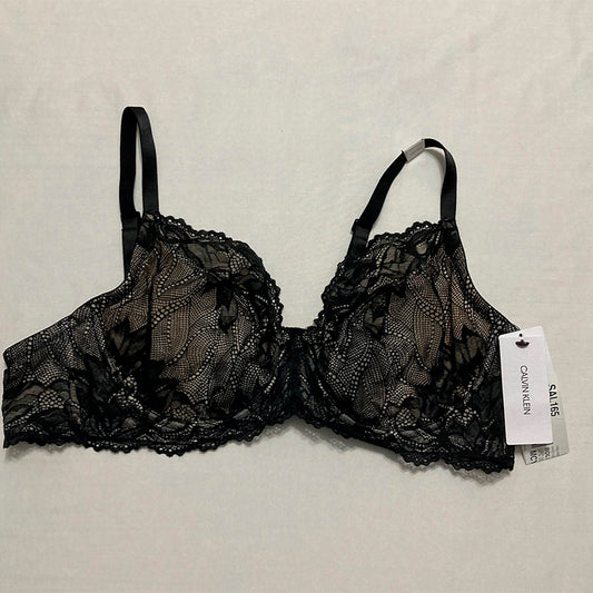 Calvin Klein Unlined Underwire Lace Bra in Black 40B