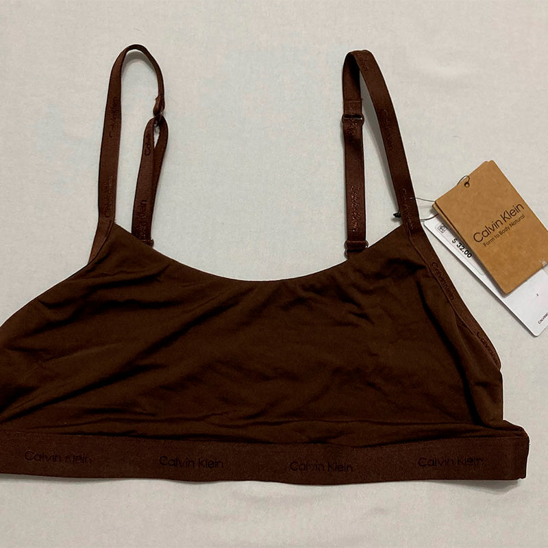 Calvin Klein Women's Form to Body Unlined Bralette Umber  Large