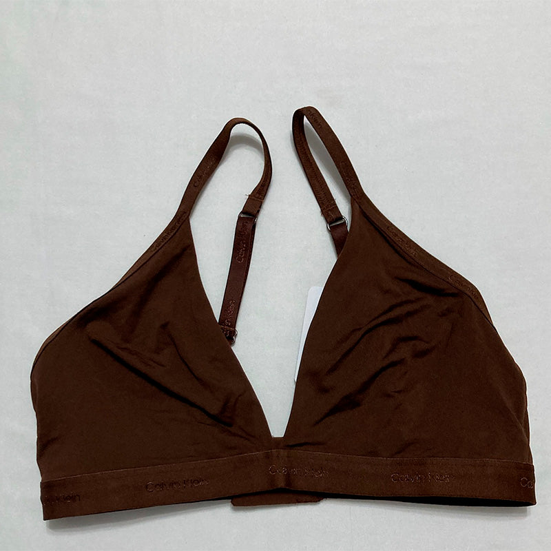 Calvin Klein Form to Body Lightly Lined Triangle Bralette Brown L
