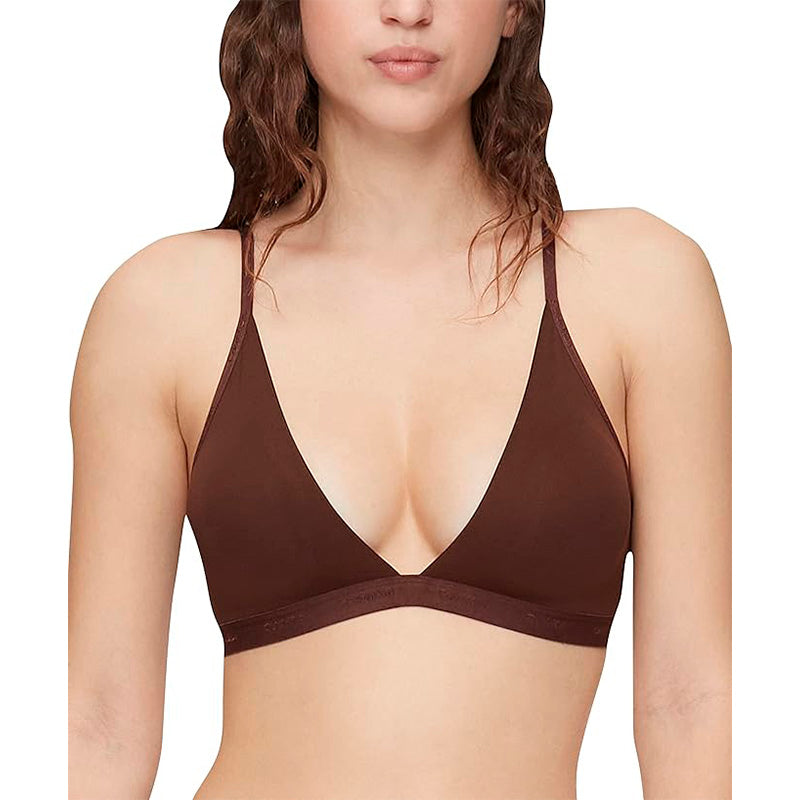 Calvin Klein Form to Body Lightly Lined Triangle Bralette Brown L