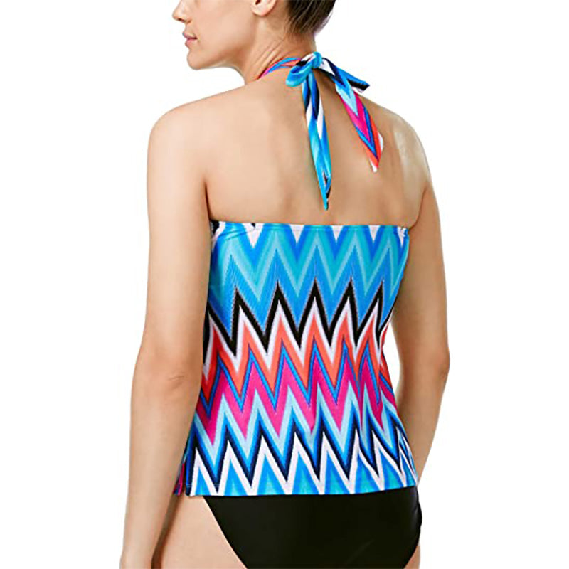 Island Escape Bandini Chevron Swim Top Separates Black 6