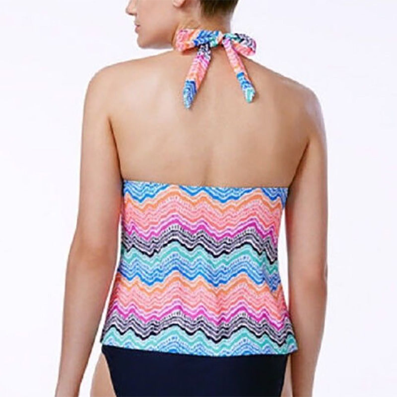 Island Escape La Cinque Terre Glam Printed Tankini Top Multicolor New, Size: 12