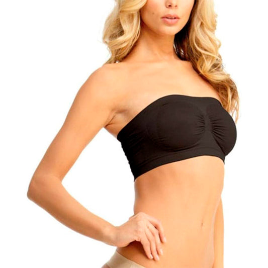 SlimMe Strapless Seamless Bandeau Bra Shaper Black S