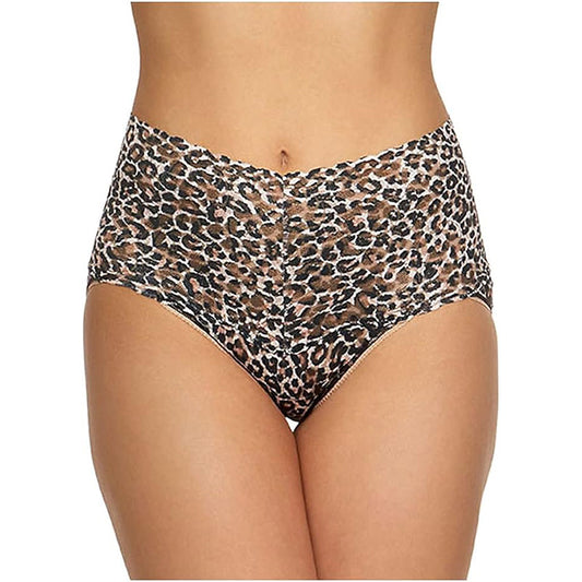 hanky panky  Signature Lace Retro Pattern V-kini Panty Classic Leopard Print M