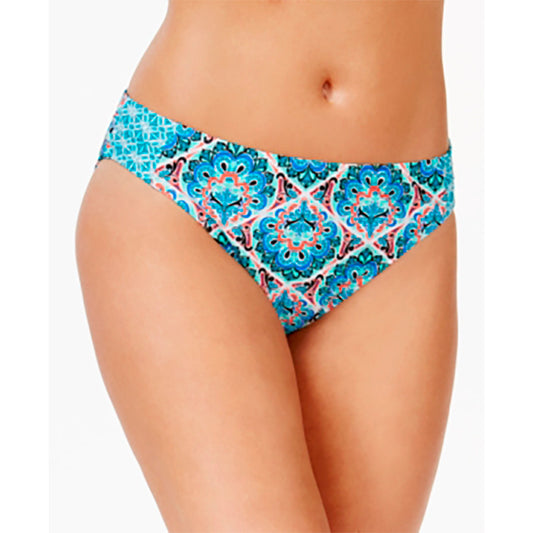 GO GOSSIP Printed Full Coverage Swim Bottom Separates BLUE S
