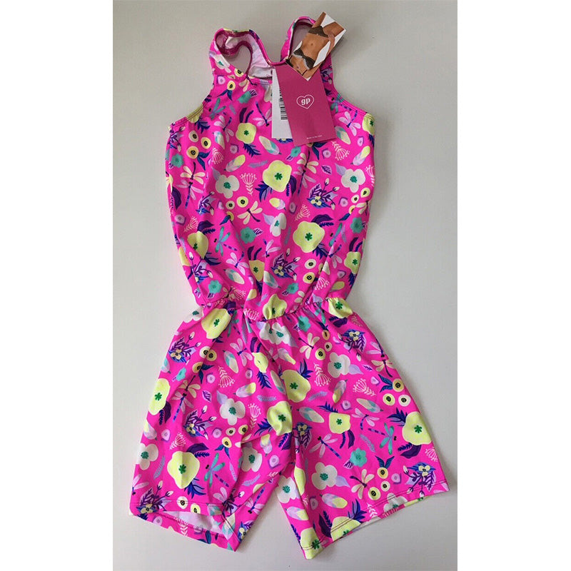 Girl Power Sport Neon Dragonfly Romper Pink Neon 6X