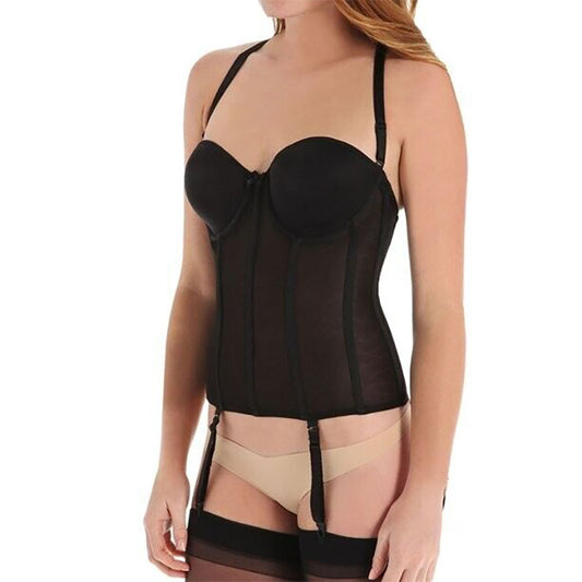 NWD Carnival Full Figure Lace Sheer Corset Black 34B