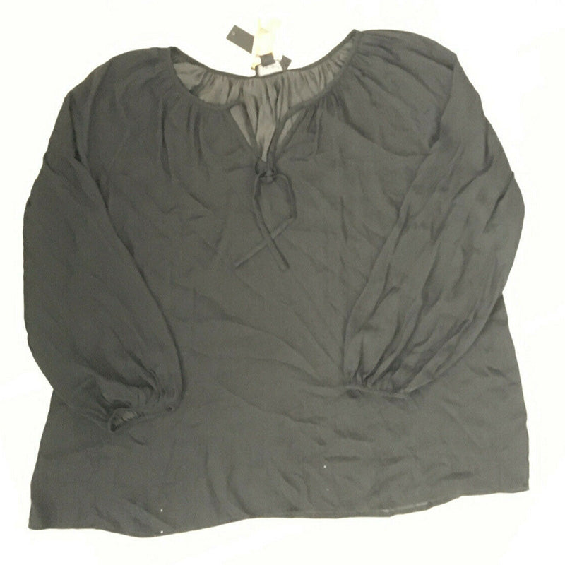 Belldini Black Label Keyhole Peasant Top Black 3XL