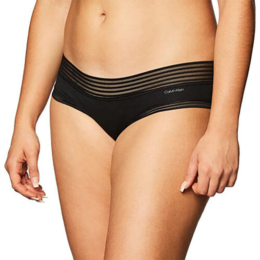 NWD Calvin Klein Ultra Soft Modal Striped-Waist Hipster Underwear Black XL