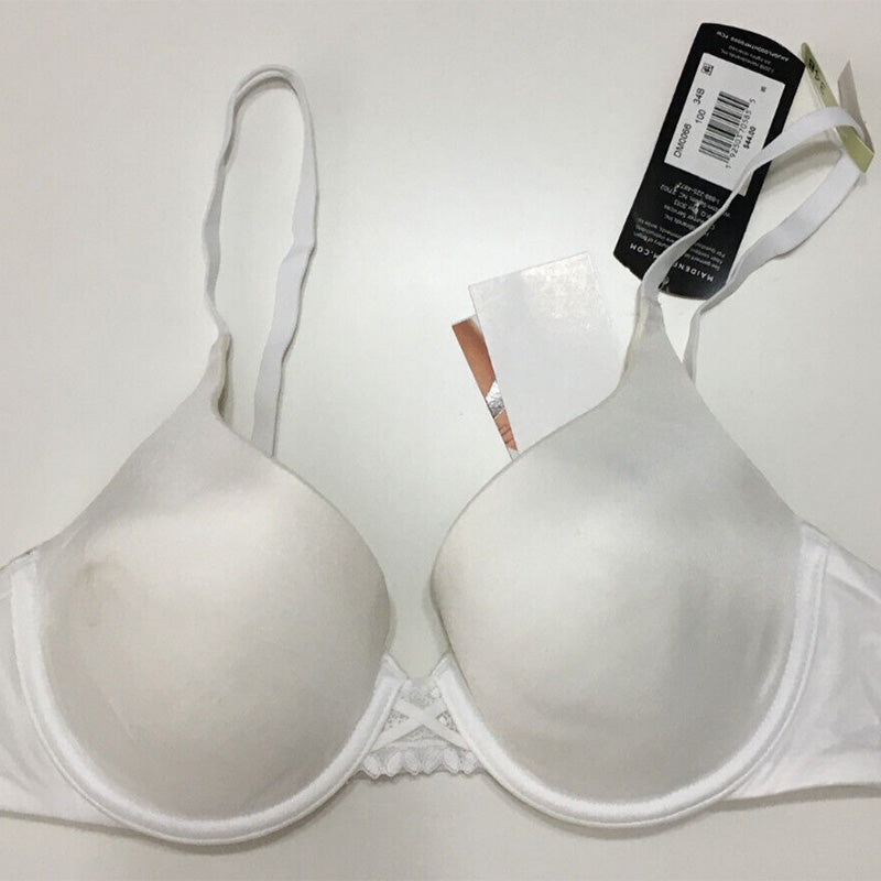 NWD Maidenform DreamWire Underwire Bra, No-Poke Push-Up Bra White 34B