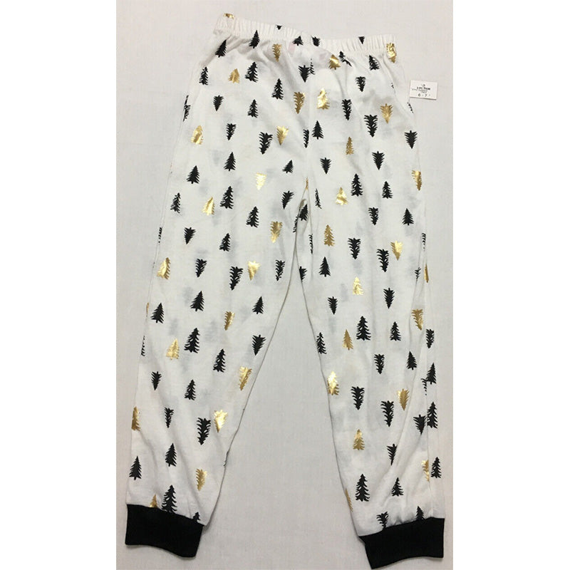 Family Pajamas Matching Kids Tree-Print Pajama Pants White S
