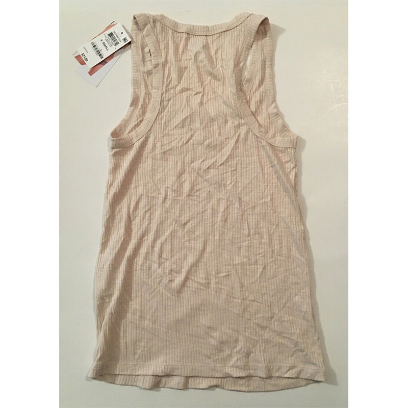 NWD Jenni Basic Solid Ribbed Tank Top Nude XS
