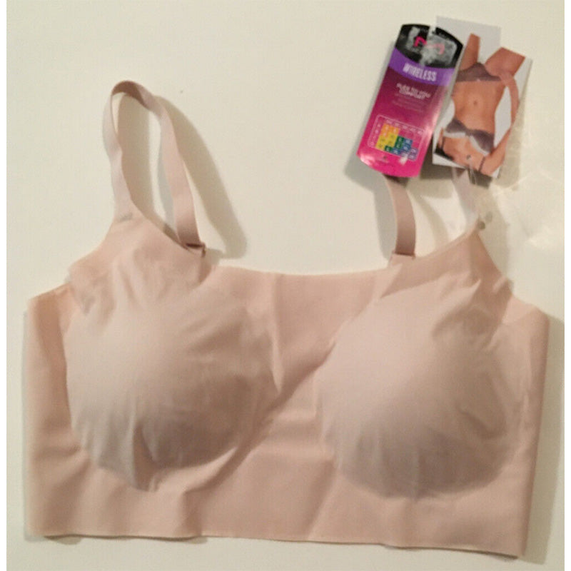 NWD Maidenform Pure Comfort Bralette with Smoothing Fit, Wireless Bra Pink L