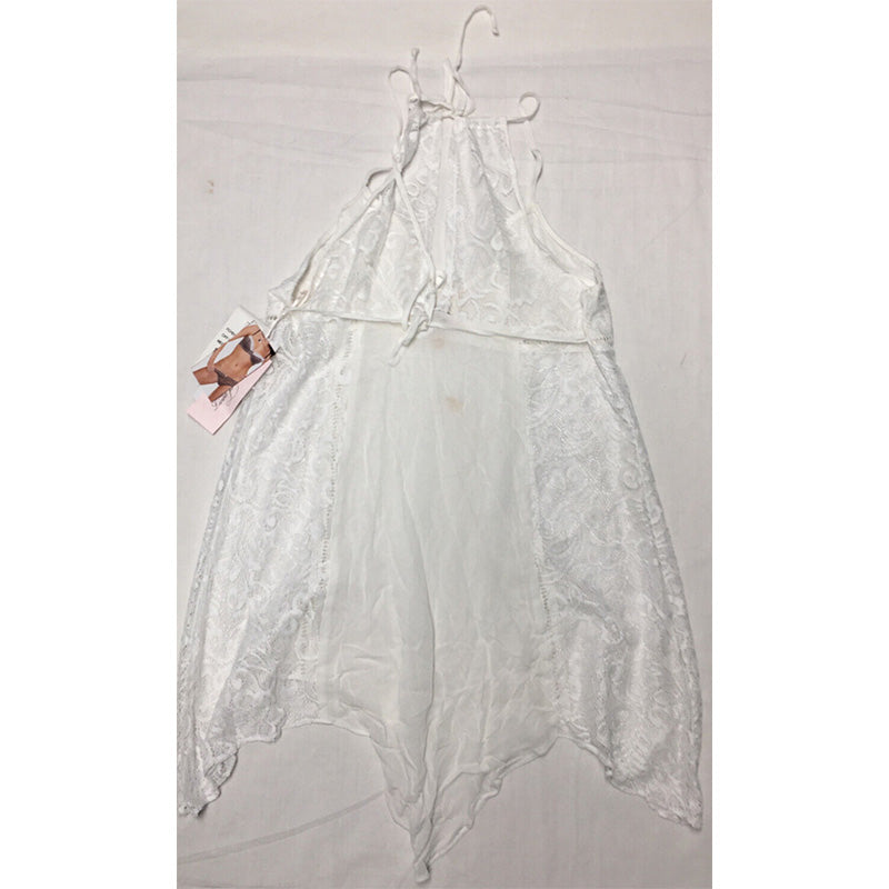 NWD Linea Donatella Flower Child Sheer Lace Chemise Nightgown Ivory M