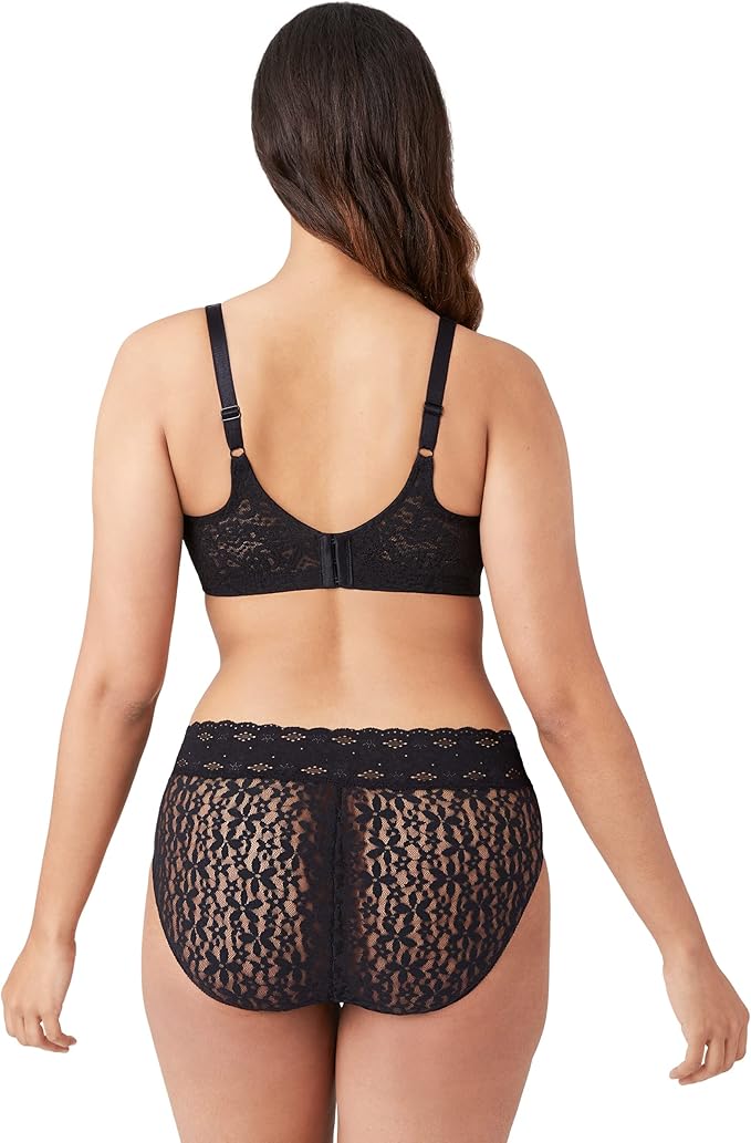 WACOAL Halo Lace Unlined Full Coverage Underwire Bra BLACK 38D