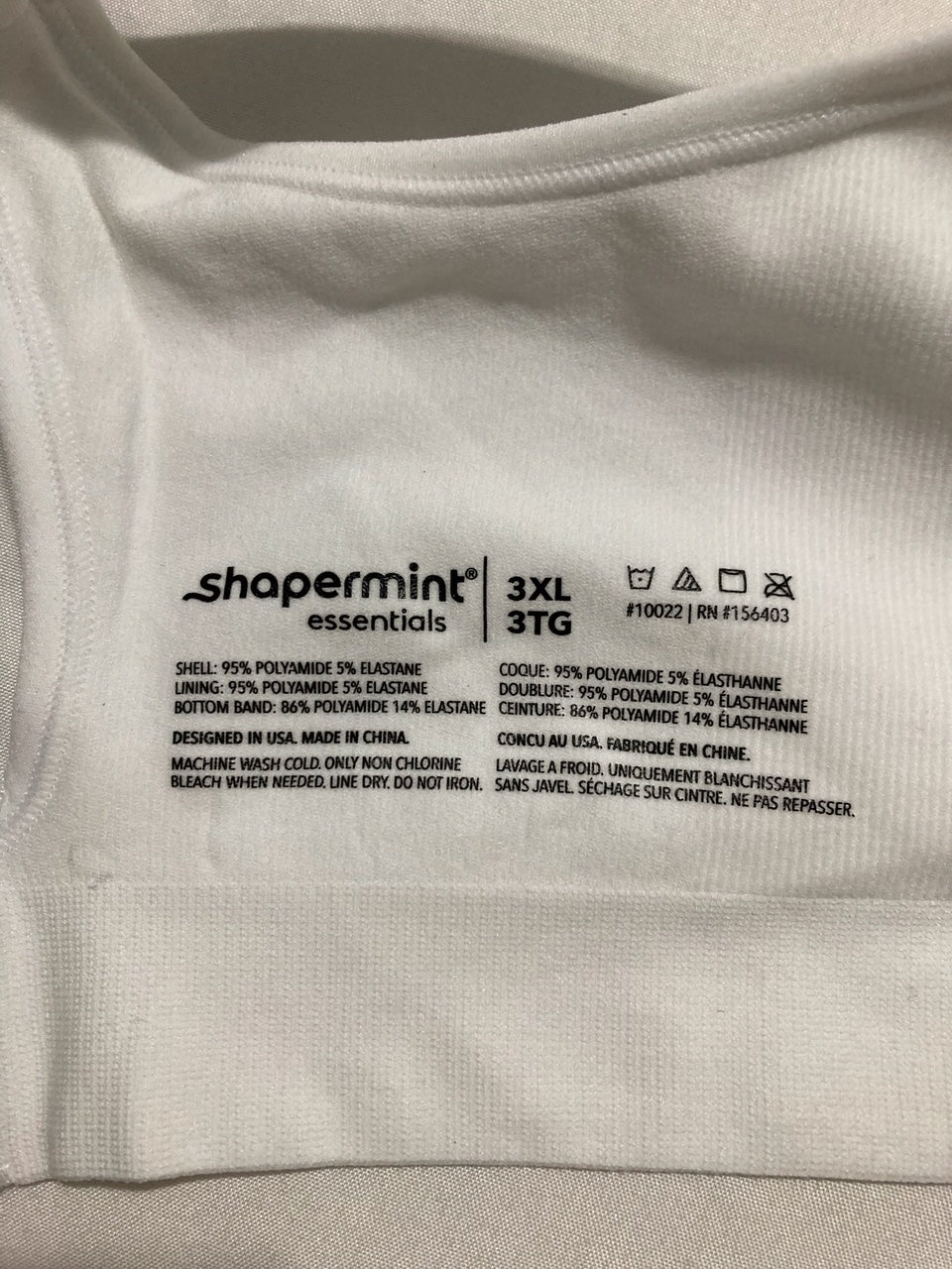 Shapermint Daily Comfort Wireless Shaper Bra WHITE 3XL