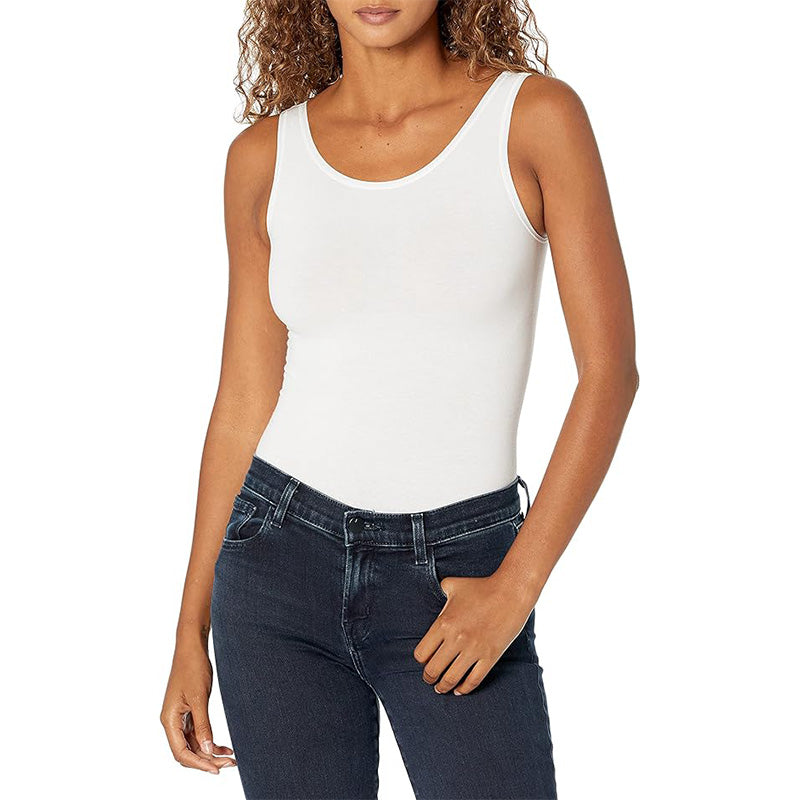 Yummie Ruby Cotton Seamless Shaping Full Back Bodysuit White M/L