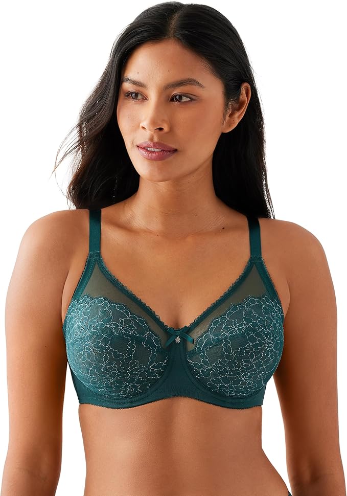 WACOAL Retro Chic Unlined Mesh Full Coverage Underwire Bra GREEN 44DDD