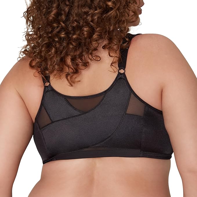 PLAYTEX 18 Hour Front Close Extra Back Support Wireless Bra BLACK 40D