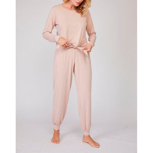 Pure Fiber 2pc Loungewear Jogger Set Nude XL