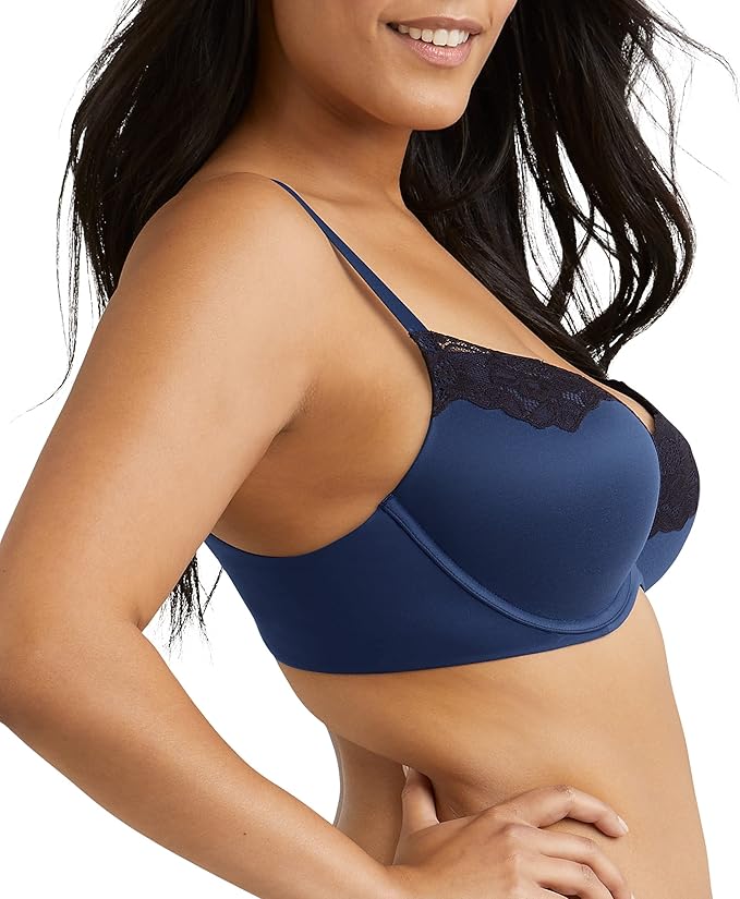 MAIDENFORM Push-Up Bra with Microfiber NAVY ECLIPSE 38D