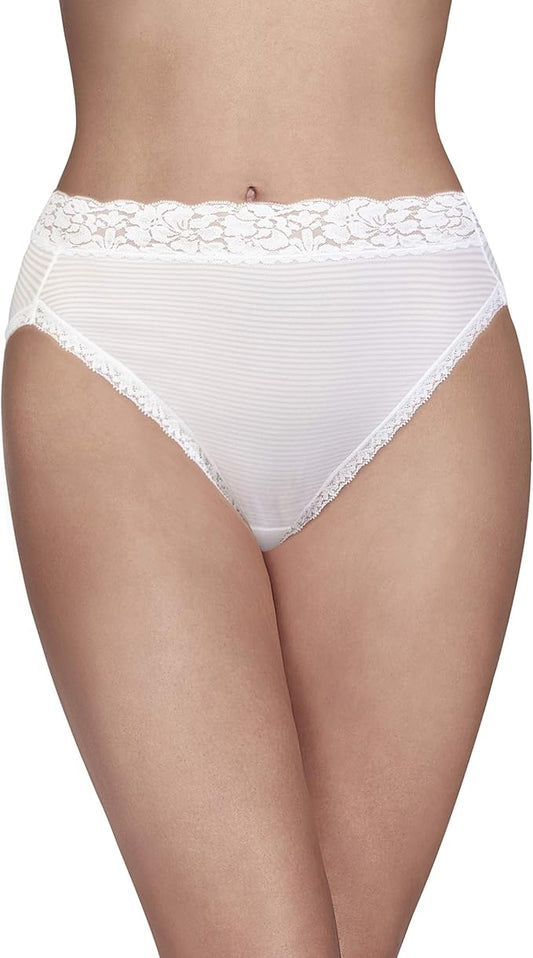 VANITY FAIR Flattering Lace Panties: Lightweight Superior Stretch WHITE 6