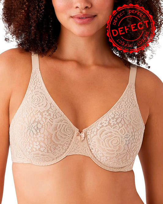 NWD WACOAL Halo Lace Unlined Mid Coverage Underwire Bra NUDE 32D