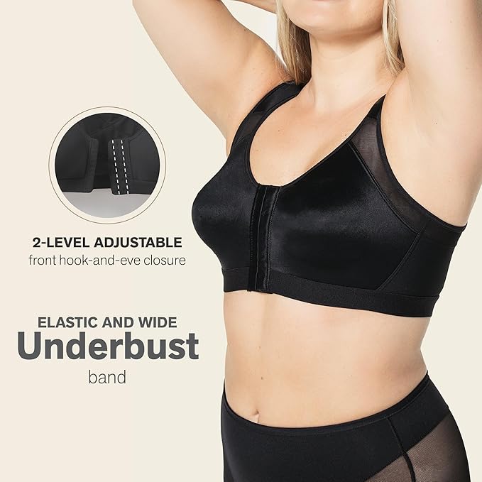 Leonisa  Posture Corrector Wireless Back Support Bra Black 40C