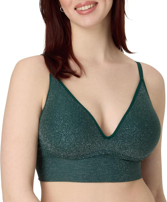 MAIDENFORM Push-up Bra, M Seamless Lift Longline Bralette FASHION GREEN S