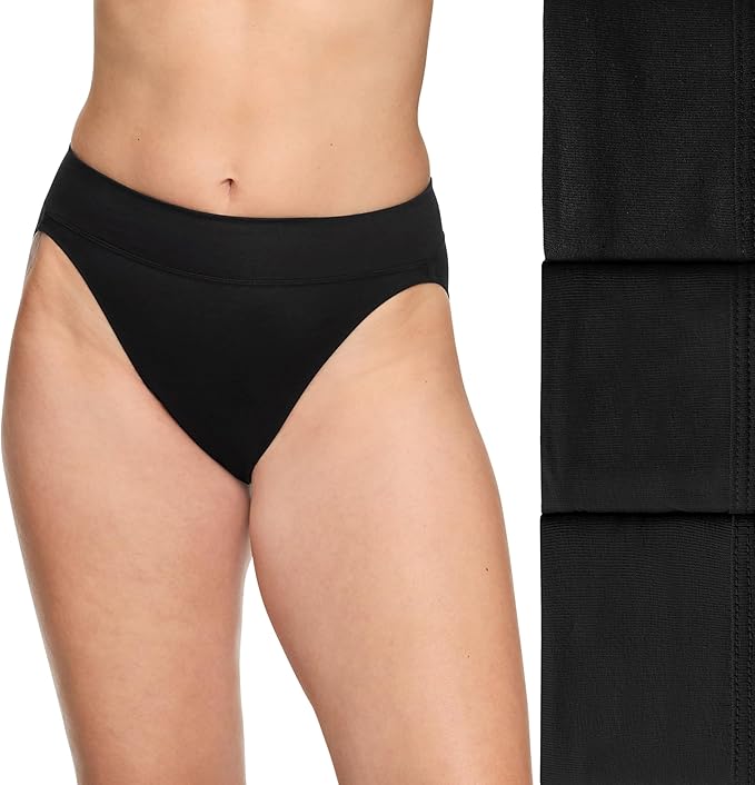 WARNER'S No Pinching No Problems Dig-free Mid-waist 3-pack BLACK L