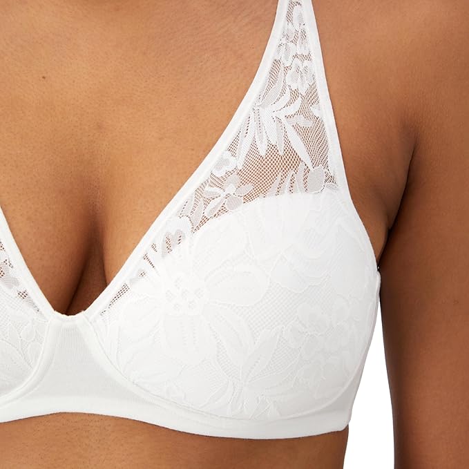 BALI Breathe Modal T-Shirt Bra, Breathable Wireless Bra WHITE L