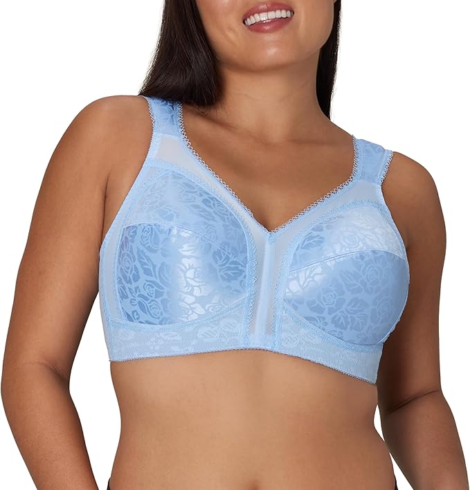 PLAYTEX Wireless Bra 18 Hour Plus-Size Bras Available Full Coverage BLUE 36C
