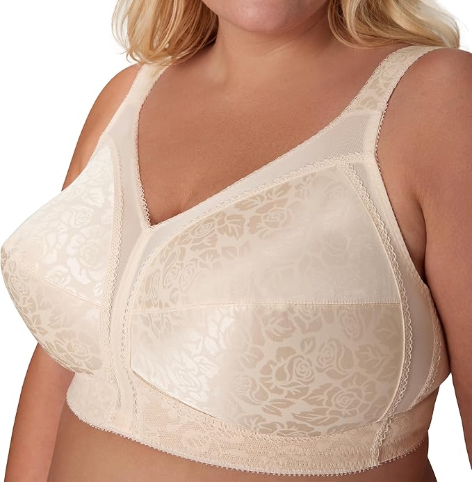 PLAYTEX Wireless Bra, 18 Hour Plus-Size Bras Available, Full Coverage BEIGE 38D