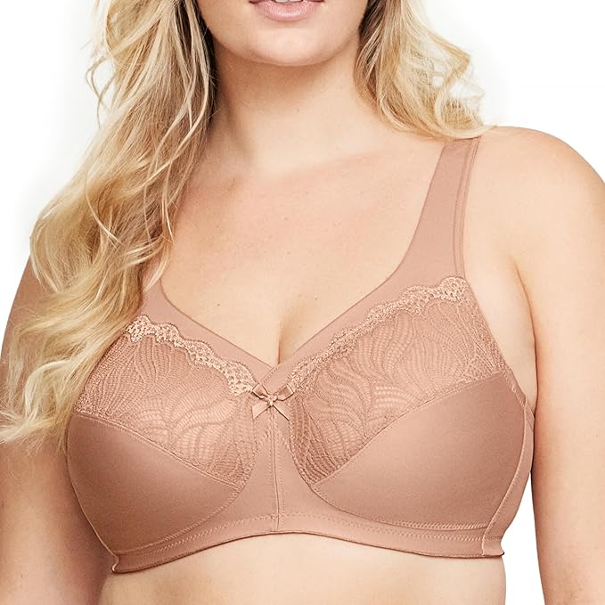 GLAMORISE Plus Size MagicLift Natural Support Bra Wirefree CAFÉ 44DD
