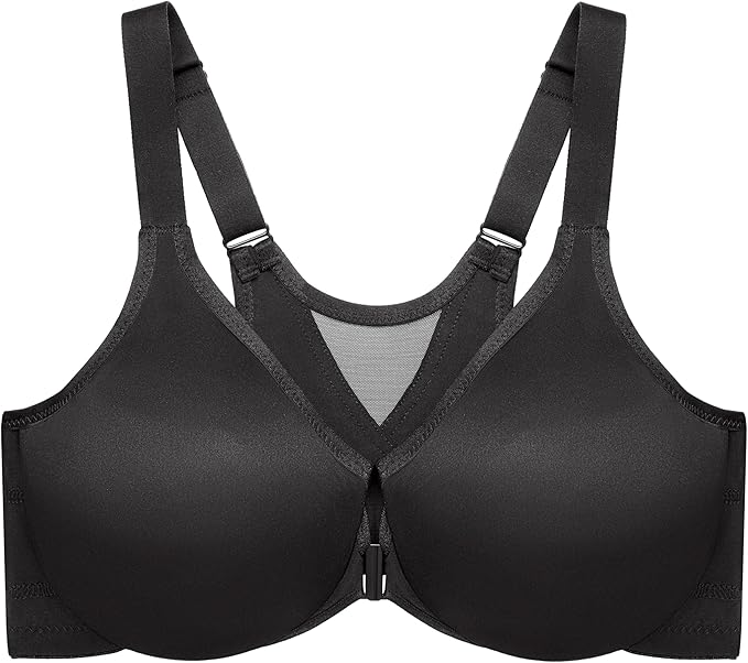 GLAMORISE Posture Back Wonderwire Bra Underwire BLACK 38D