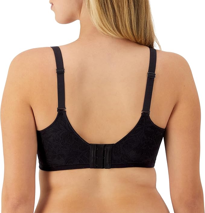 BALI T-Shirt Breathable Lightweight Underwire Bra Convertible Straps BLACK 42D