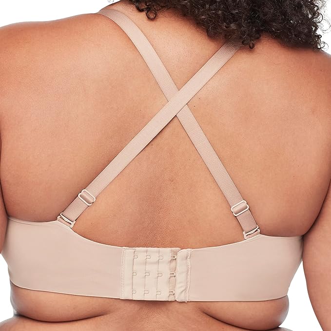 WARNER'S Easy Size Lightly Lined Wireless Strapless Bra TOASTED ALMOND XL