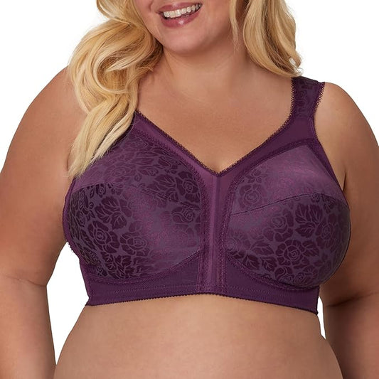 PLAYTEX Wireless Bra 18 Hour Plus-Size Bras Full Coverage PLUM MAJESTIC 36D