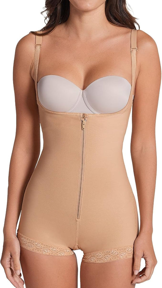 LEONISA Firm Tummy Control Shaper Strapless Shorts BEIGE L