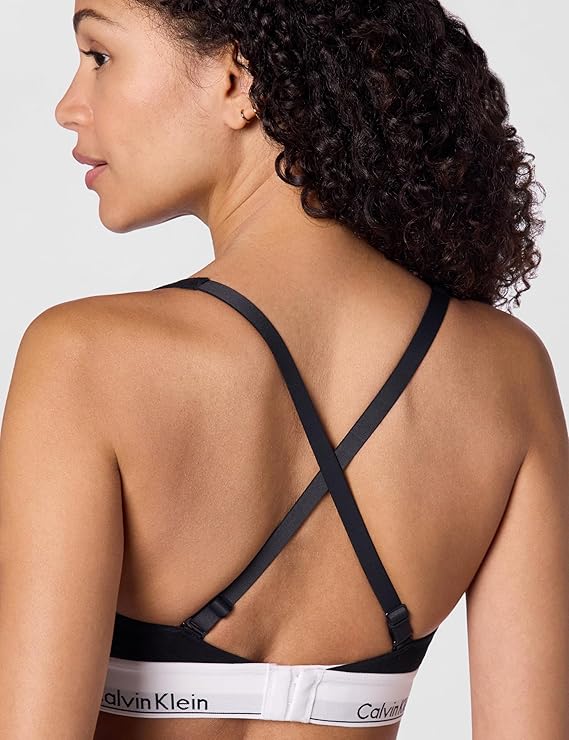 CALVIN KLEIN Modern Cotton Lightly Lined Scoopneck Bralette BLACK M
