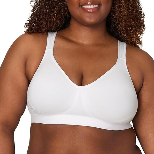 PLAYTEX Wireless Bra, 18 Hour Plus-Size T-Shirt Bra WHITE 36D