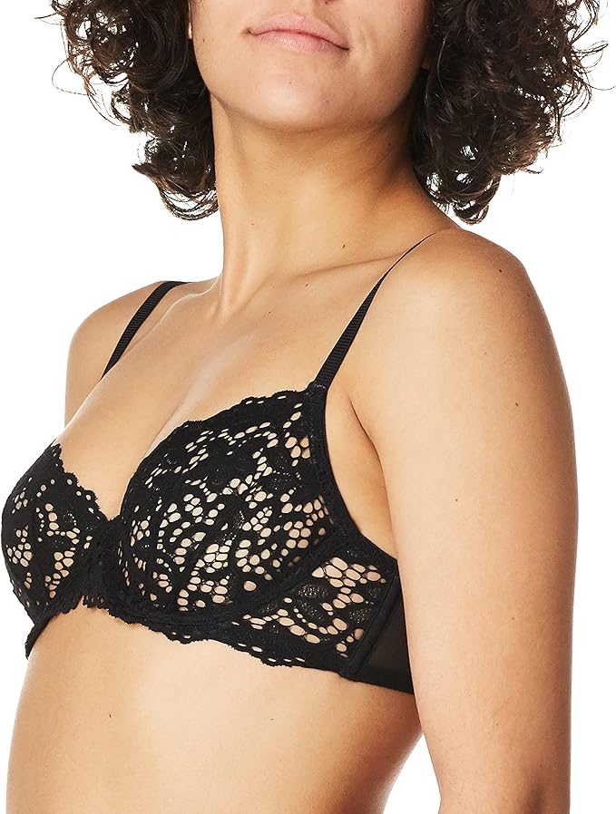 DKNY Classic Lace Unlined Demi Underwear BLACK 34A