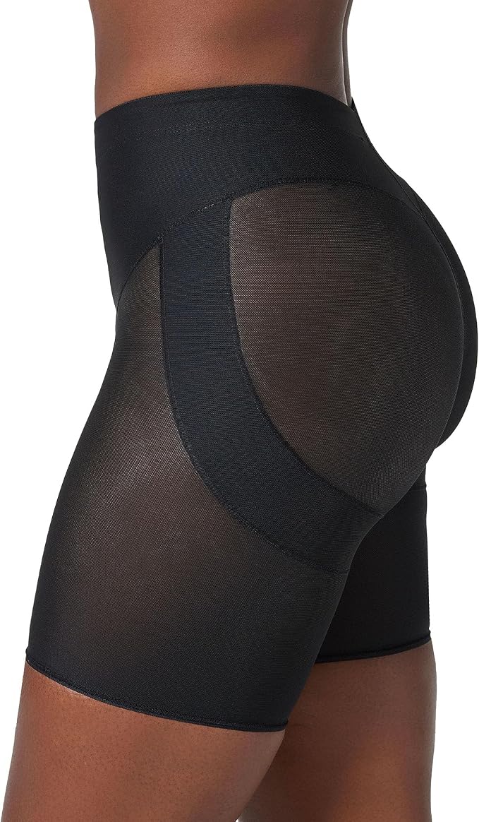 LEONISA Firm Compression Butt Lifter Shaper Shorts BLACK L